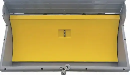 Air inlet unit with yellow insulated flap open