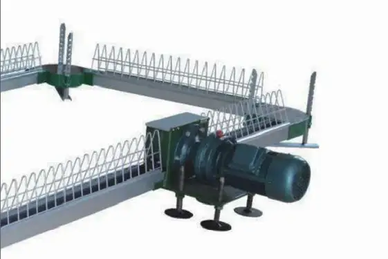 Drive unit and corner layout of the breeder feeding system