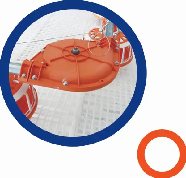 Orange corner drive housing of the chain feeding system