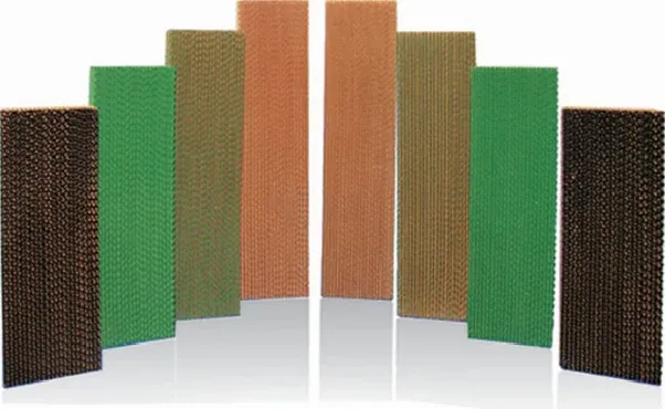 Evaporative cooling pad colour options in brown, green and black
