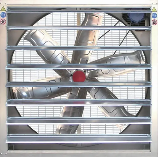 Drop hammer type exhaust fan with shutter louvres